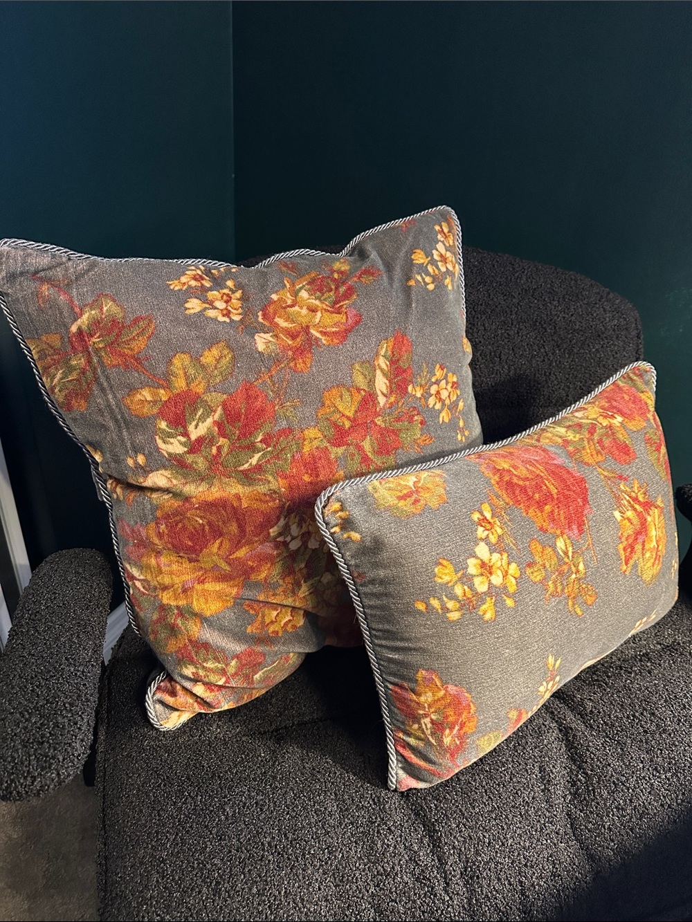 2X victorian rose velvet cushion covers by april cornell - COVERS ONLY